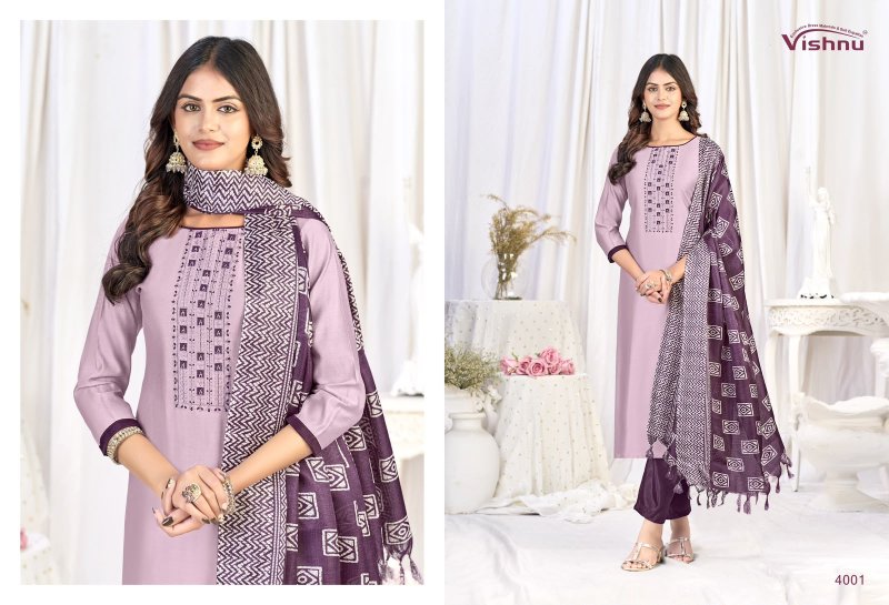 Evanka Vol 16 By Vishnu Roman Silk Dress Material 